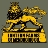 Hoodie - Army Green Pullover Hoodie, Lantern Farms of Mendocino Co. Lion - Lantern Farms