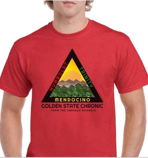 Tee Shirt, Color: Red, Emerald Triangle