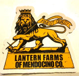 STICKERS - Lantern Farms of Mendocino Co. "Lantern Lion", Red, Gold, Green
