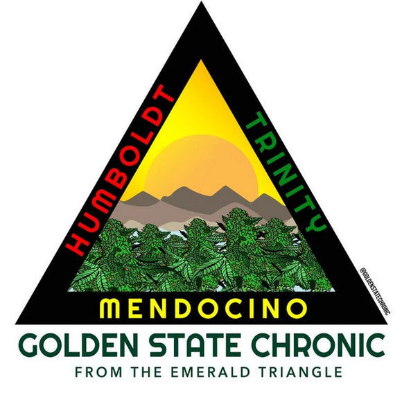 Sticker -Humboldt, Trinity, Mendocino, - Golden State Chronic, Emerald Triangle
